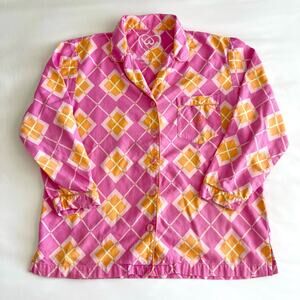 Victorias Secret Women Pink Pajama Shirt Longsleeve Sleepwear Blouse Size Medium